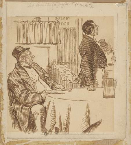 Charles Samuel Keene, British 1823-1891- Let loose the Gorgonzola; pen and brown ink on paper, bears