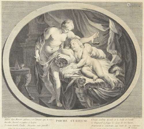 Pierre-François Basan, French 1723-1797- Psyché curieuse and Psyché puniethe, after François