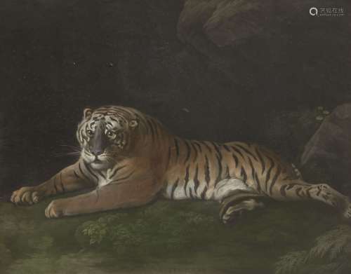 John Dixon, British 1720-1811- A Tigress, after George Stubbs ARA; hand-coloured mezzotint