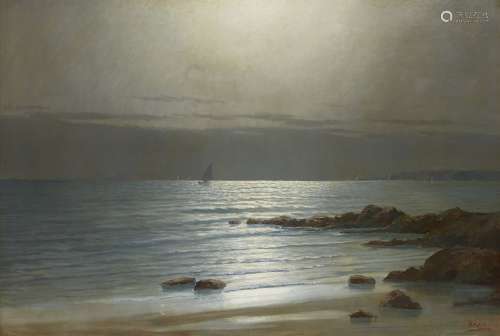 Giuseppe Rossi, Italian 1876-1952- Seascape; oil on canvas, signed, 97x146cm Provenance: Private