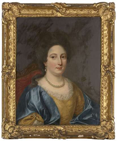 Follower of François-Hubert Drouais, French 1727-1775- Portrait of a lady, seated quarter-length