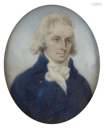 Follower of Richard Cosway RA, British 1742-1821- Portrait miniature of a gentleman, traditionally