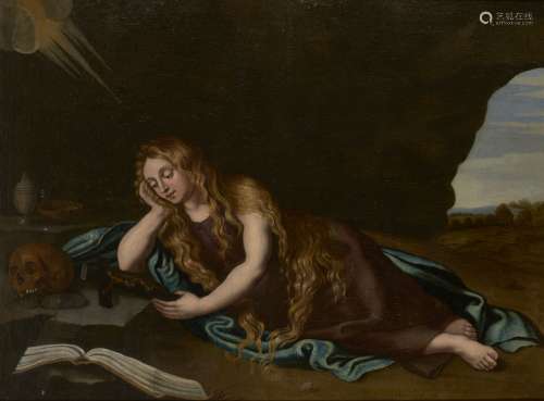 Follower of Giacinto Gimignani, Italian 1606-1681- Mary Magdalene in Ecstasy; oil on canvas,