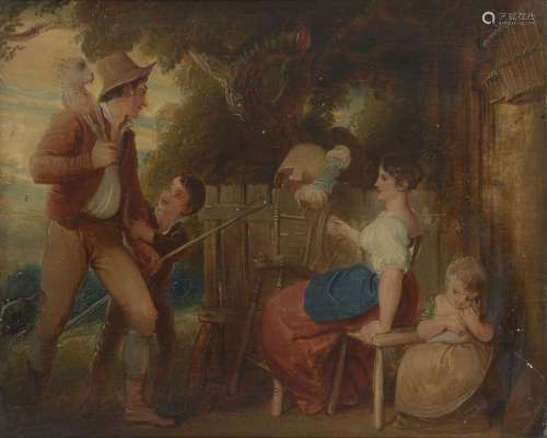Thomas Stothard RA, British 1755-1854- Shepherd’s Return; oil on panel, bears inscribed label