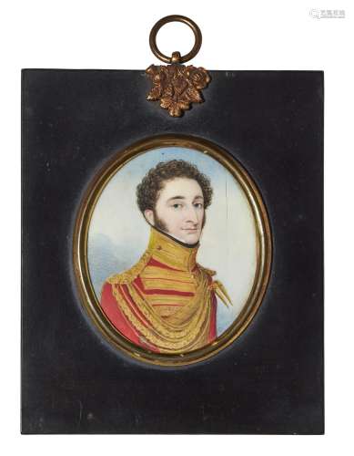 Circle of Nathaniel Plimer, British 1757-1822- Portrait miniature of a British Staff Officer,