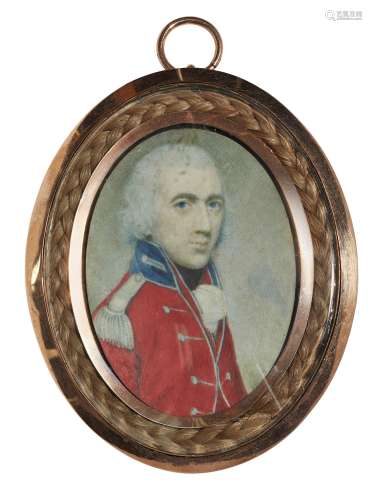 Circle of Charles Shirreff, Scottish 1750-1829- Portrait miniature of a British officer with