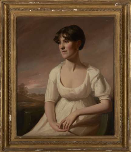 George Watson PPRSA, Scottish 1767-1837- Portrait of Janet (Jessie) Ruskin, seated half-length