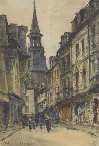 Jules Lessore RI, French/British 1849-1892- Ornan, (Brittany), or Jura; watercolour, signed, 24.