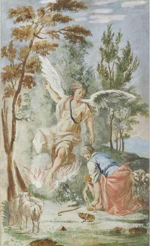 Manner of Giovanni Battista Zelotti, mid-18th century- Biblical scenes; gouaches on paper, six,