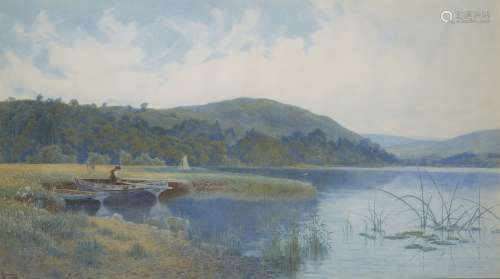 Charles L Saunders, British act 1855-1915- Wood Head Loch, N B; watercolour, signed,