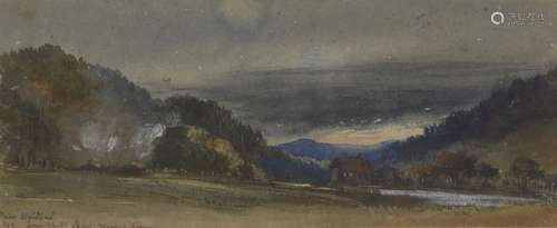 Arthur Algemon Capell, 6th Earl Essex, British 1803-1892- Near Wildbad, Germany, June 1850, Charcoal