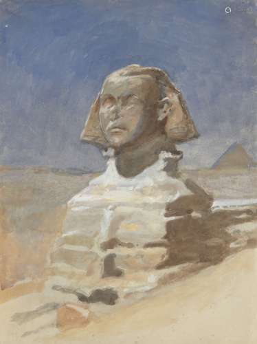 Harry John Johnson RI., British 1826-1884- The Sphinx at Night; watercolour and gouache, 33x25cm