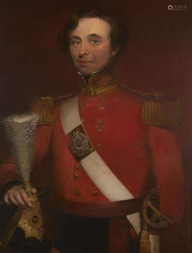 J Bridges, British, early 19th century- Portrait of an officer of the 46th (South Devonshire)