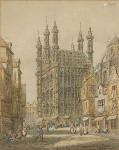 Henri Schäfer, French 1833-1916- Tournai, Belgium; pen and grey black ink and watercolour heightened