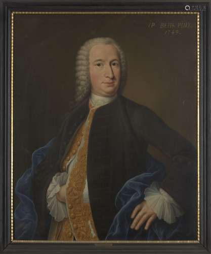 Johann-Philipp Behr, German, fl. 1740-1756- Portrait of Christian Ziegler (1714-1792), half-