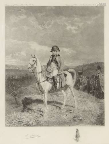 Louis Ruet, French 1861-1951- Napoleon, after Jean Louis Ernest Meissonier; drypoint etching with