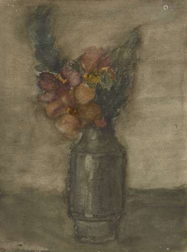 British School, late 19th century- A Vase of Flowers; watercolour, 25.5x18.5cm Provenance: with