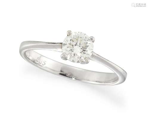 A diamond single stone ring, the brilliant-cut diamond, weighing approximately 0.60 carats, in