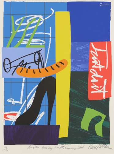 Bruce Mclean, Scottish b.1944- Another Bad Night Out on Sausage Street, 2000; screenprint in colours