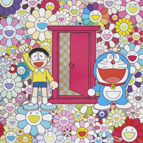 Takashi Murakami, Japanese b.1962- We Came to the Field of Flowers Through Anywhere Door (Dokodemo