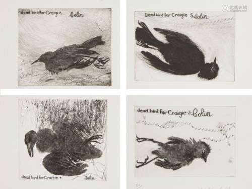 Colin Self, British b.1941- Dead Bird for Craigie, 2009; etching on Somerset wove, signed, dated and