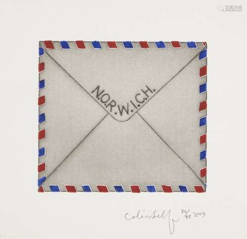 Colin Self, British b.1941- Sweetheart Letter, N.O.R.W.I.C.H, 2009; etching with aquatint in colours