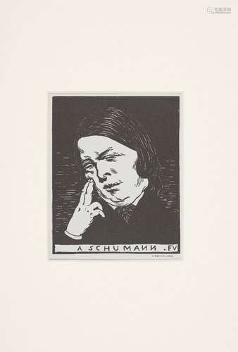 Félix Vallotton, Swiss/French 1865-1925- A Schumann [Godefroy 130], 1895; woodcut on laid, from