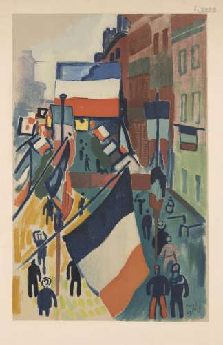 Raoul Dufy, French 1877-1953- St. James; lithograph in colours on wove, numbered 46/200 in pencil,