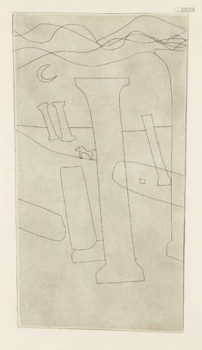 Ben Nicholson OM, British 1894-1982- Palaestra with Moon [Lafranca 118], 1967; etching on wove, no