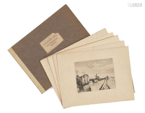 Lesser Ury, Germany 1861-1931- Dutch Themes, 1922; the complete portfolio of seven etchings on laid,