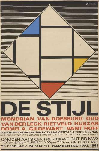 Camden Arts Centre, 20th Century- De Stijl, 1968; screenprint poster in colours on wove, produced