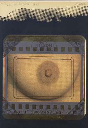 Joe Tilson RA, British b.1928- Transparancy, Clip-O-Matic Breast, 1971; screenprint in colours