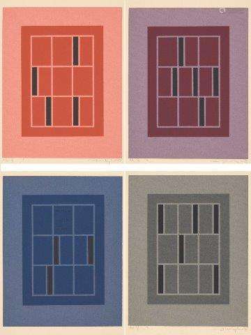 Ian Tyson, British b.1933- Trio, 1986; three screenprints in colours on wove, each signed, dated and