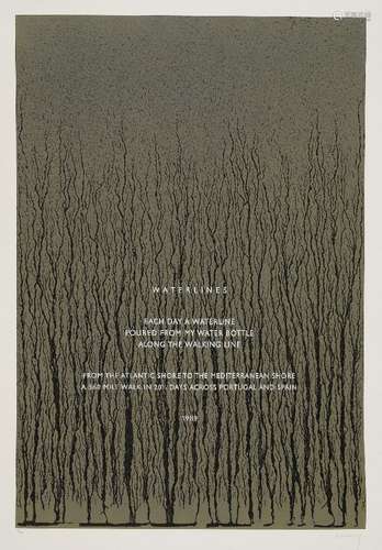 Sir Richard Long CBE RA, British b.1945- Waterlines, 1989; offset lithograph in colours on wove,