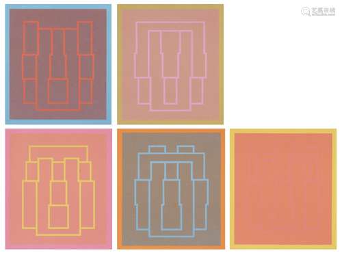 Robyn Denny, British 1930-2014- Portraits Series B: 1-5, 1973; the incomplete set of five (out of