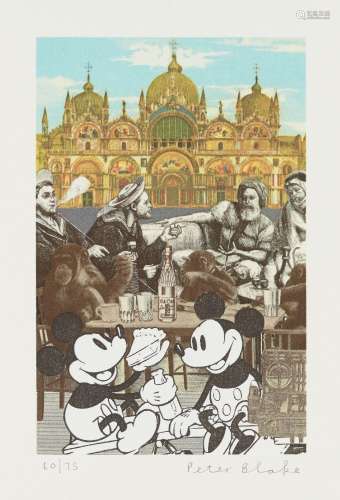 Sir Peter Blake CBE RDI RA, British b.1932- Venice Fantasies with Mickey's Birthday Party, 2009;