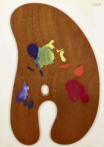 Jim Dine, American b.1935- Palette I, 1969; painted wood multiple in colours, mounted to board,