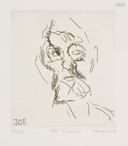 Frank Auerbach, German/British b.1931- Joe Tilson [Marlborough 9], 1980; etching on Arches wove,