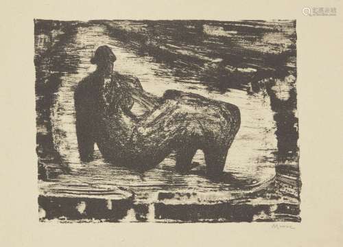 Henry Moore OM CH FBA, British 1898-1986- Black Reclining Figure IV [Cramer 381], 1974; lithograph