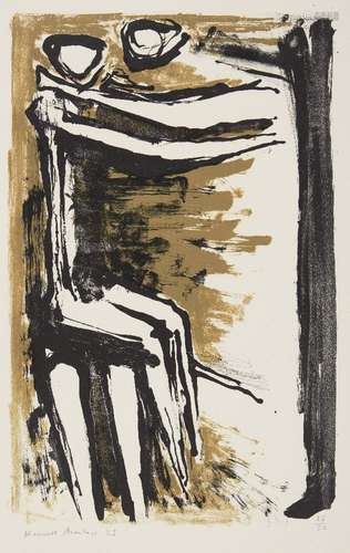 Kenneth Armitage CBE, British 1916-2002- Two Figures, 1953; lithograph in colours on Van Gelder