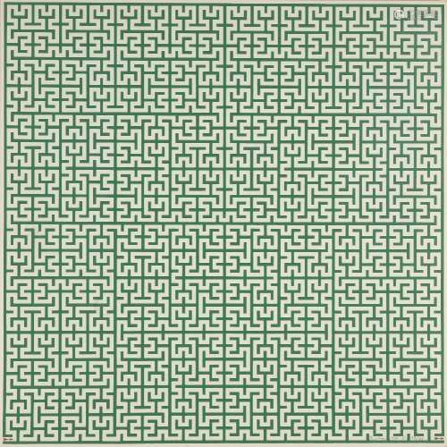 Enzo Mari, Italian b.1932- Untitled (Green Maze), 1967-85; screenprint in colours on wove, signed