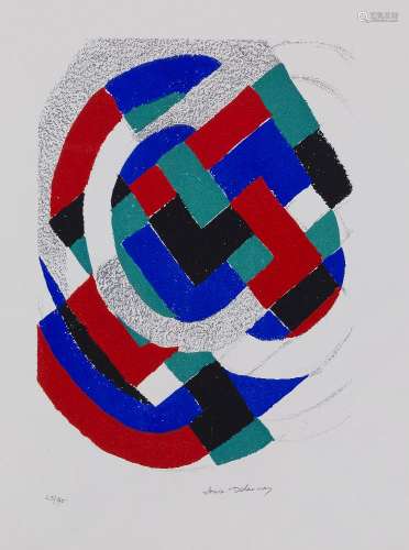 Sonia Delaunay, French 1885-1979- Untitled, 1971; lithograph in colours on hand made Japanese paper,