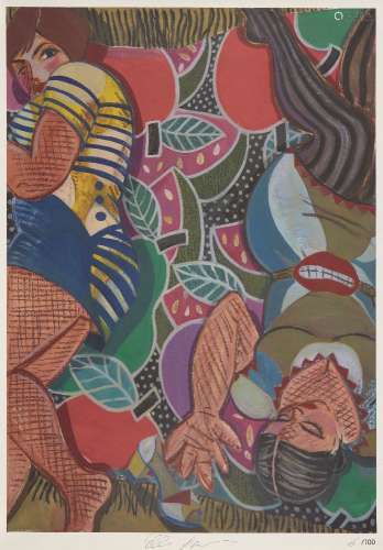Ella Kruglyanskaya, Latvian b.1978- Fruit Picnic, 2016; offset lithograph in colours on 118gsm