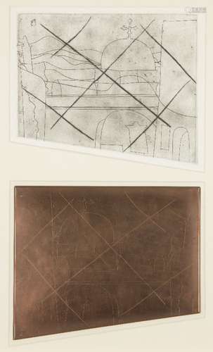 Ben Nicholson OM, British 1894-1982- Moon over Paras [Lafranca 14], 1966; the cancelled copper