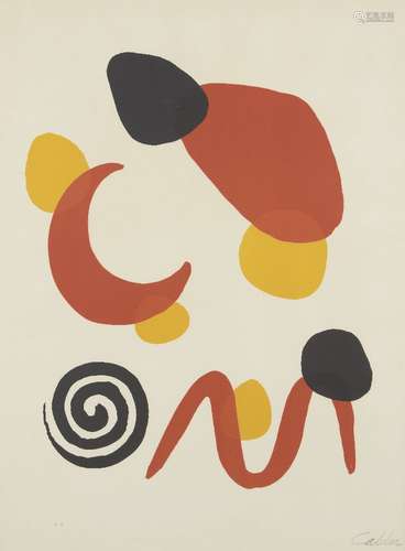 Alexander Calder, American 1898-1976- Untitled, c.1965; lithograph in colours on wove, signed and