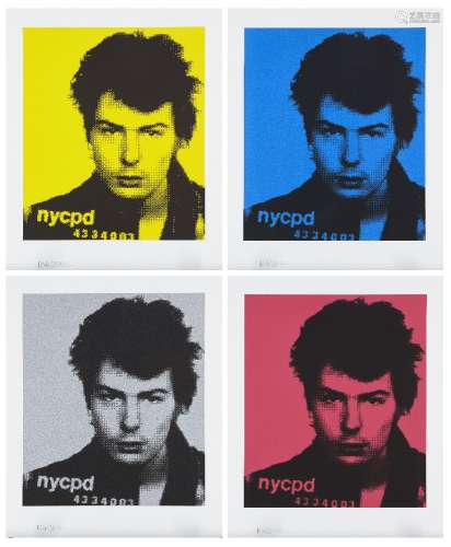 Russell Marshall, British b.1967- Sid Vicious (Cyan, Magneta, Yellow, and Silver), 2012; four