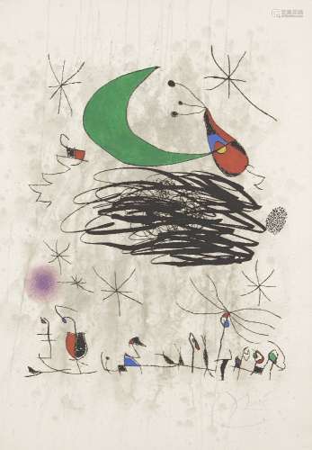 Joan Miró, Spanish 1893-1983- Saturnalian Insects [Dupin 746], 1975; etching with aquatint in