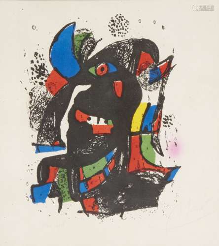 Joan Miró, Spanish 1893-1983- Plate III, Joan Miró Lithographe IV [Mourlot 1257], 1981; lithograph