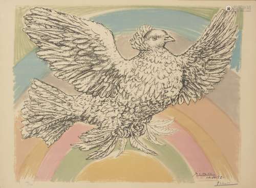 Pablo Picasso, Spanish 1881-1973- Colombe Volant [Mourlot 214], 1952; lithograph in colours on