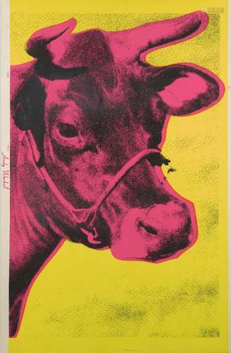 Andy Warhol, American 1928-1987- Cow, 1966; screenprint wallpaper in colours on wove, from the